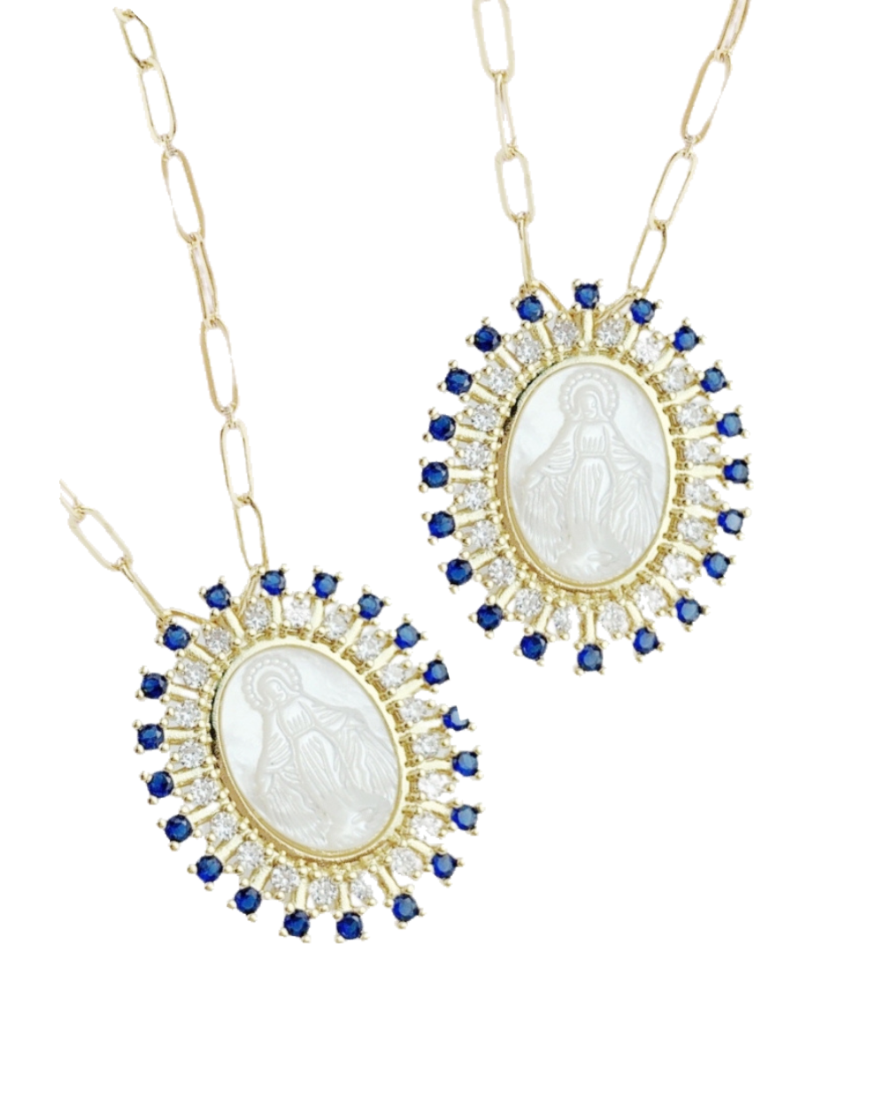 vintage milky medallion · sapphire