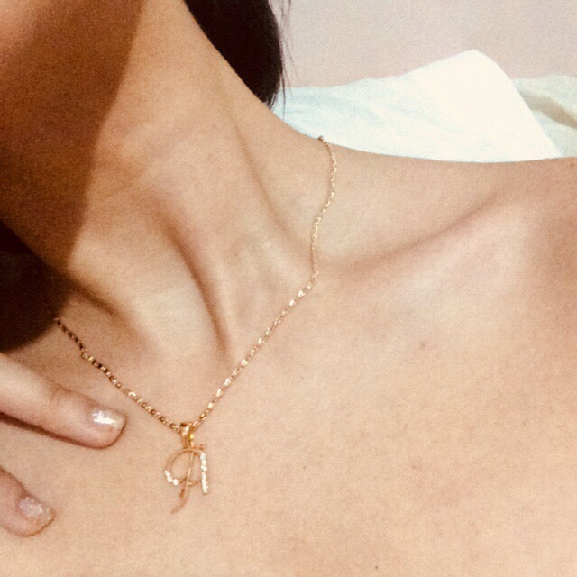 the script letter necklace