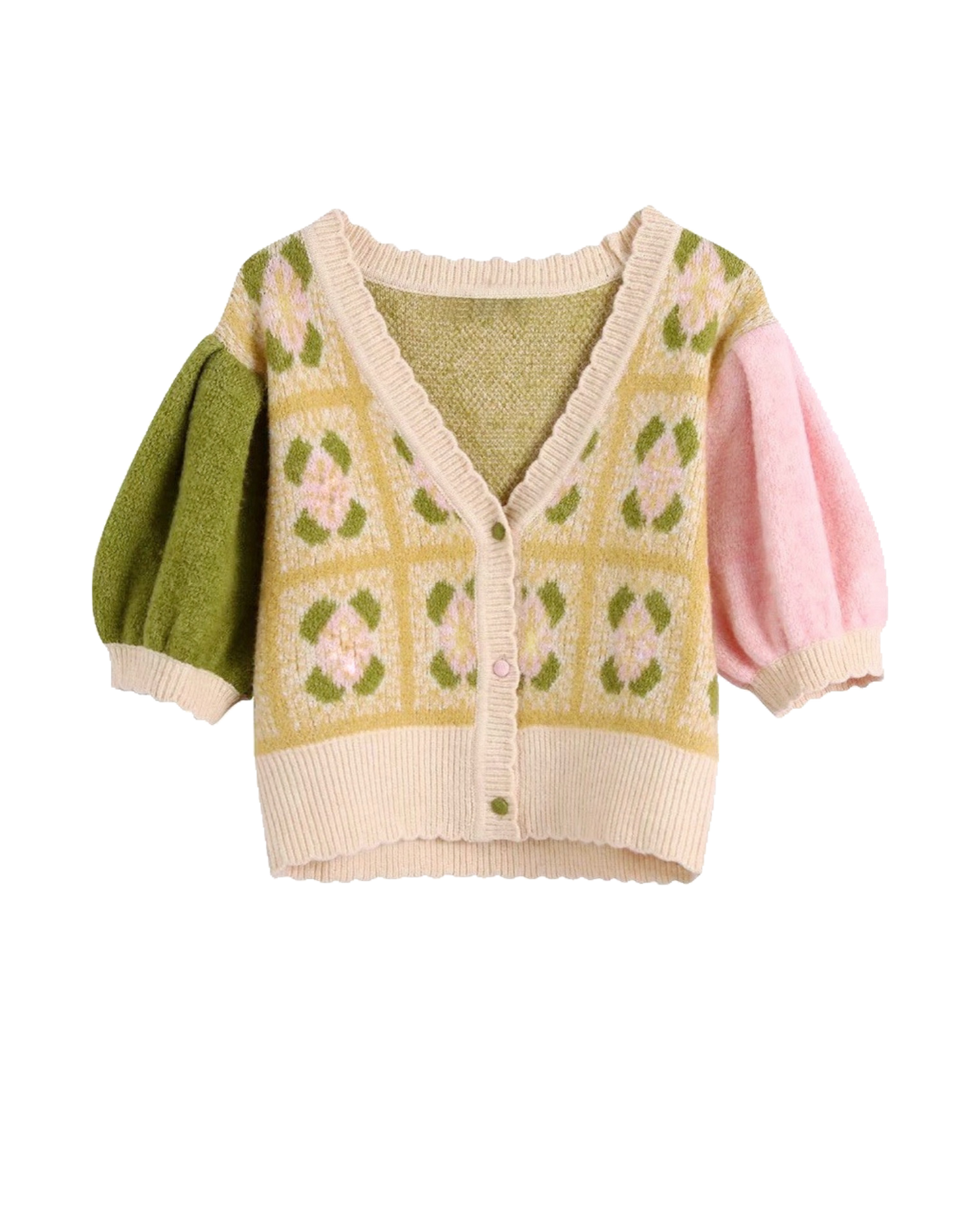 flora crop puff sweater