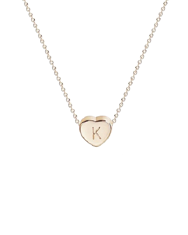14K cœur letter · engraved