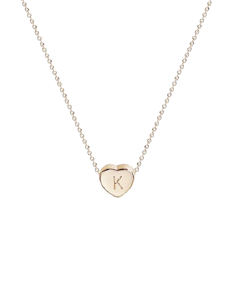 14K cœur letter · engraved