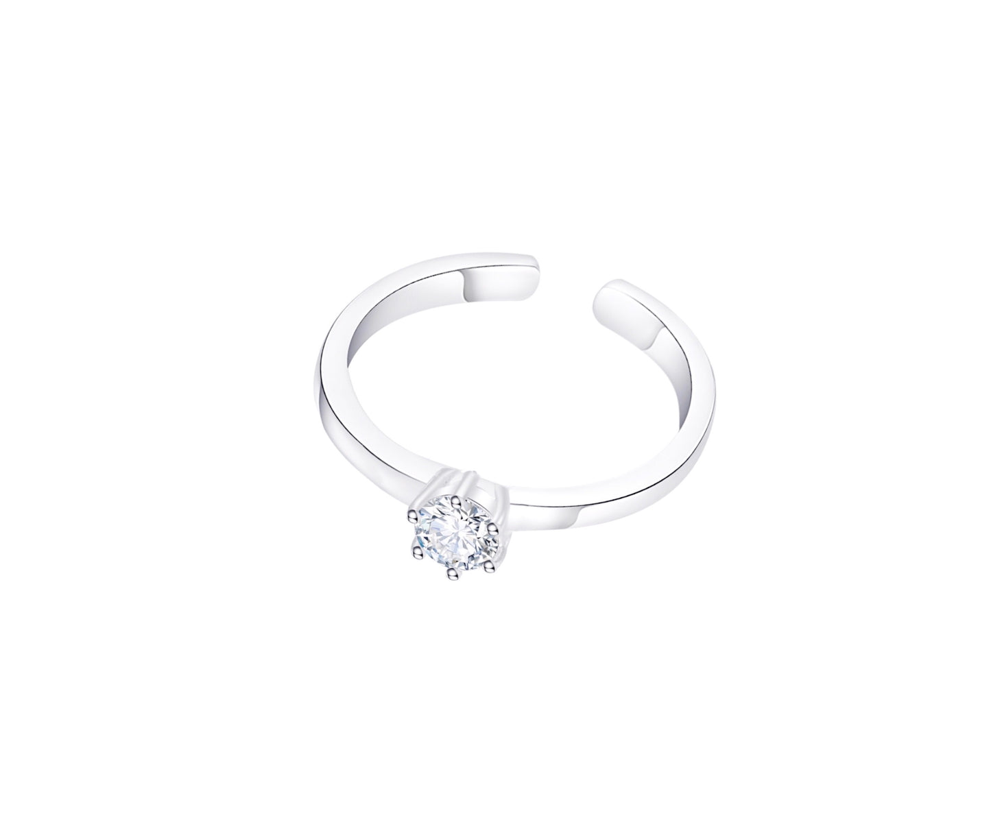 S925 single stem adjustable ring
