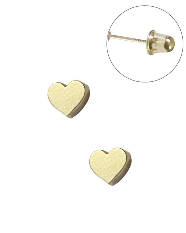 14K cœur screwbacks · tiny