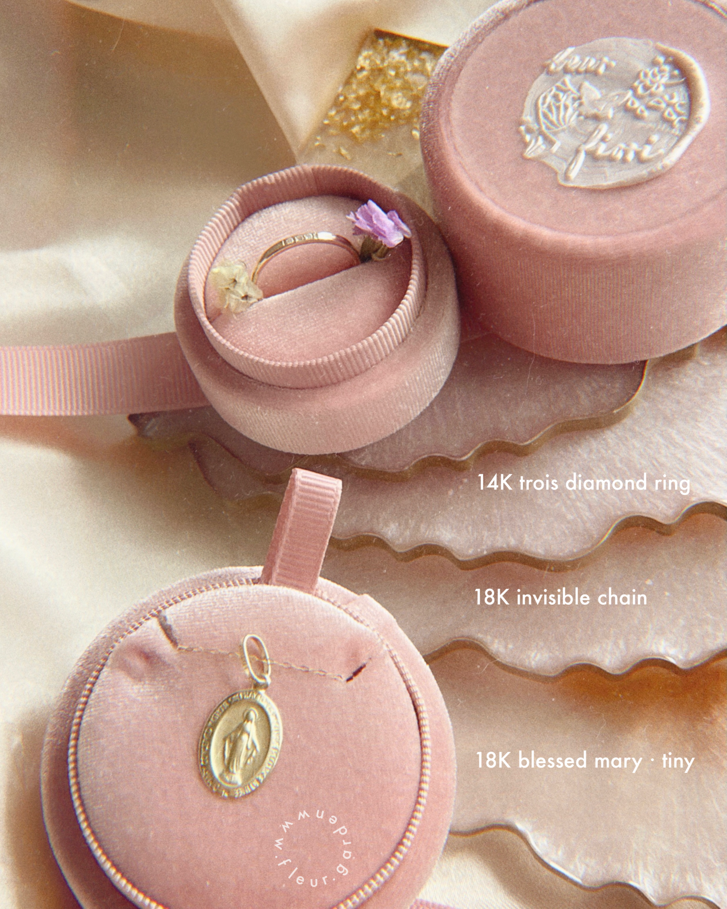 18K blessed mary pendant · tiny