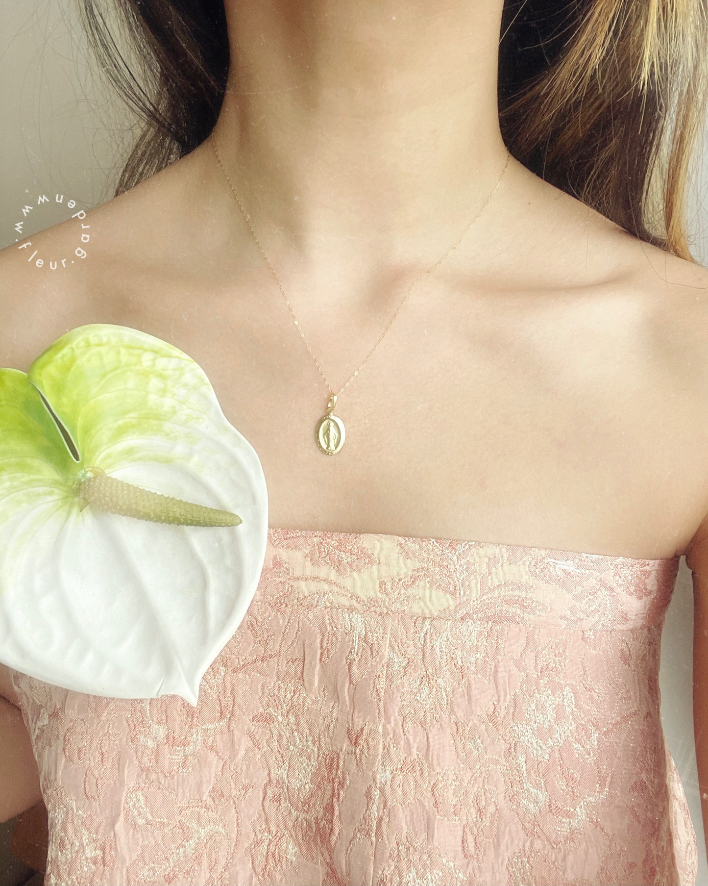 18K blessed mary pendant · tiny