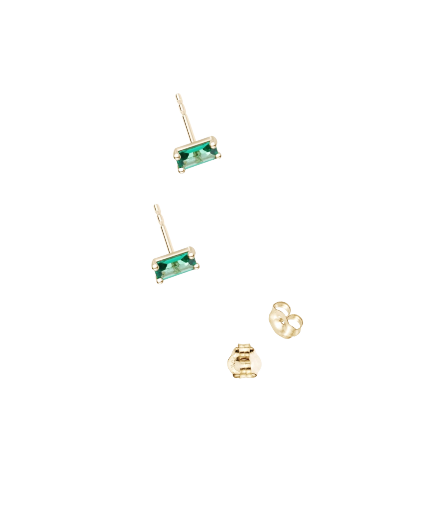 18K une diamond + emerald set