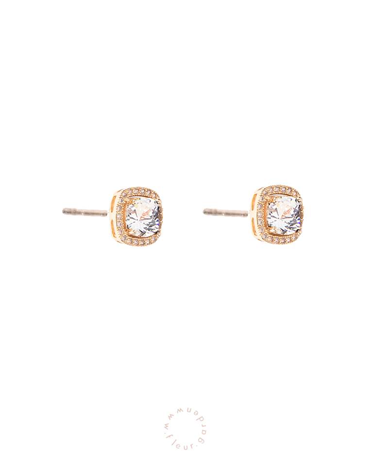 square cut classique studs · birthstones