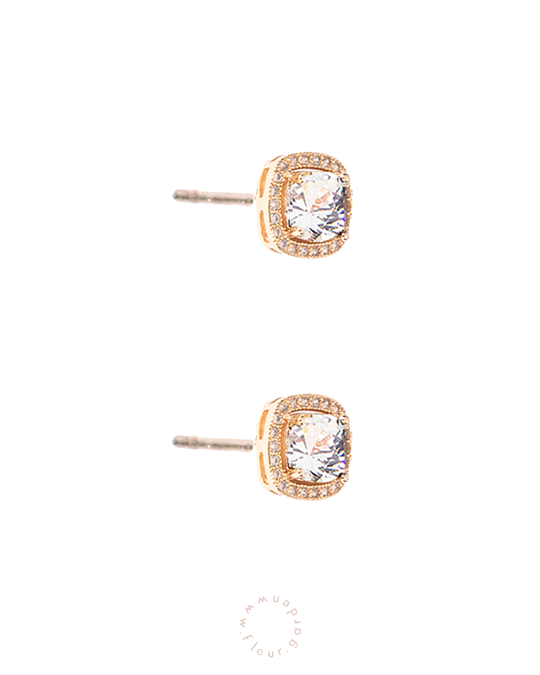 square cut classique studs · birthstones