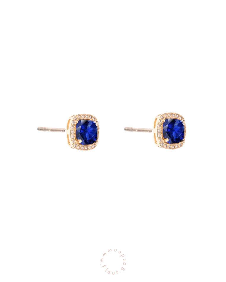 square cut classique studs · birthstones