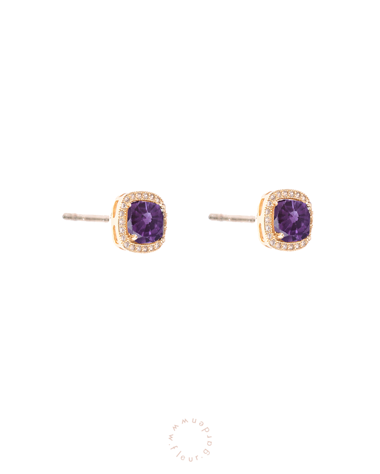square cut classique studs · birthstones