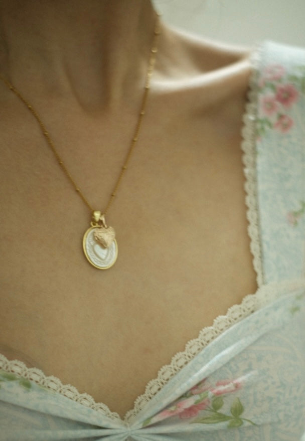cœur charm necklace · dotted mother of pearl