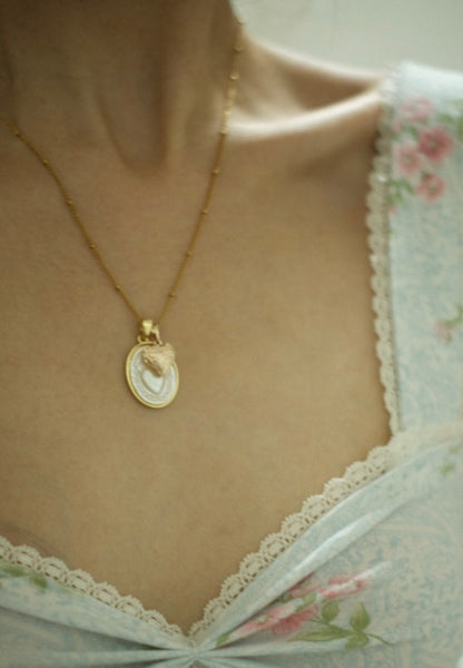 cœur charm necklace · dotted mother of pearl