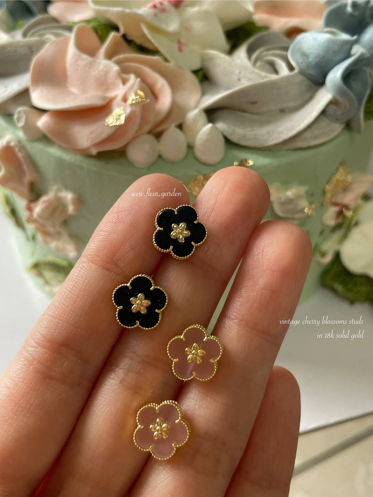18K vintage cherry blossoms