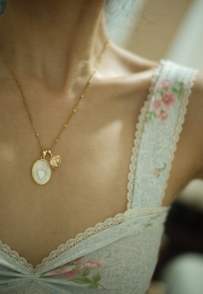 cœur charm necklace · dotted mother of pearl