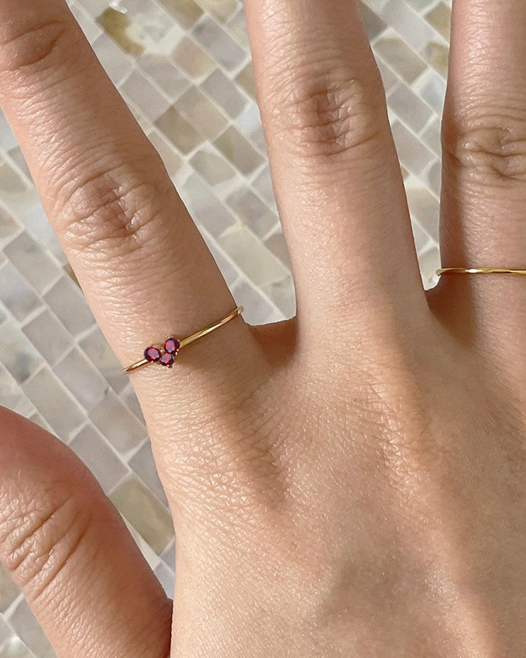 14K tiny cœur ring · birthstones