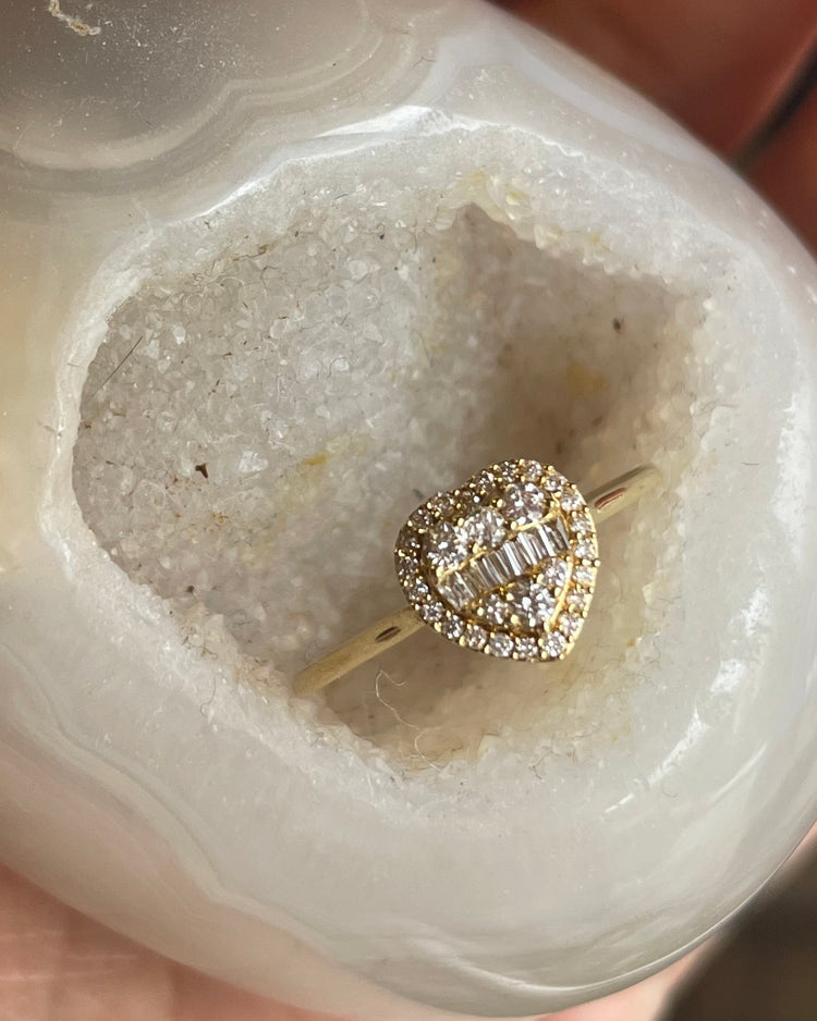 18K vintage cœur ring · diamond