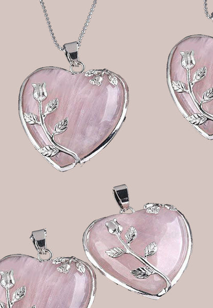 rose quartz cœur cabochon