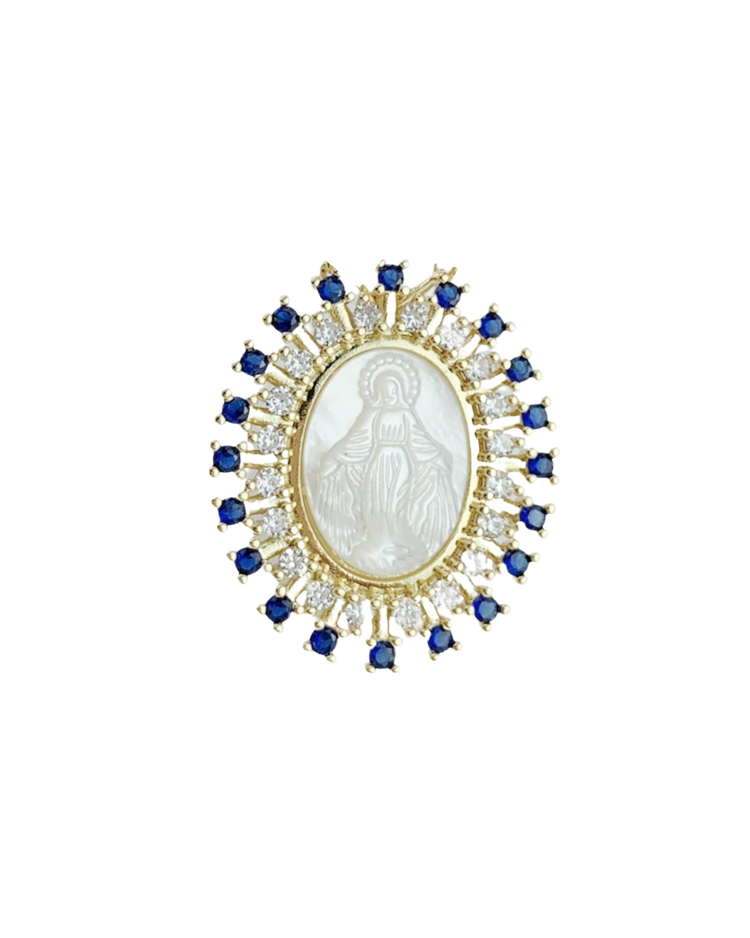 vintage milky medallion · sapphire