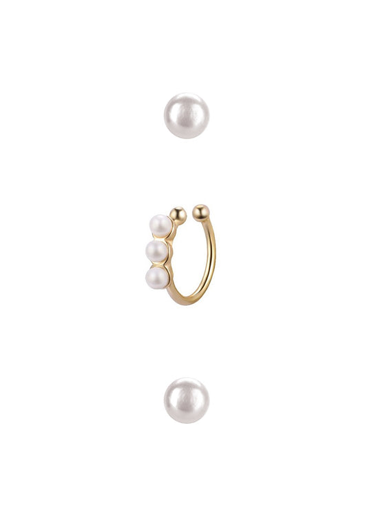 trois pearls ear cuff set