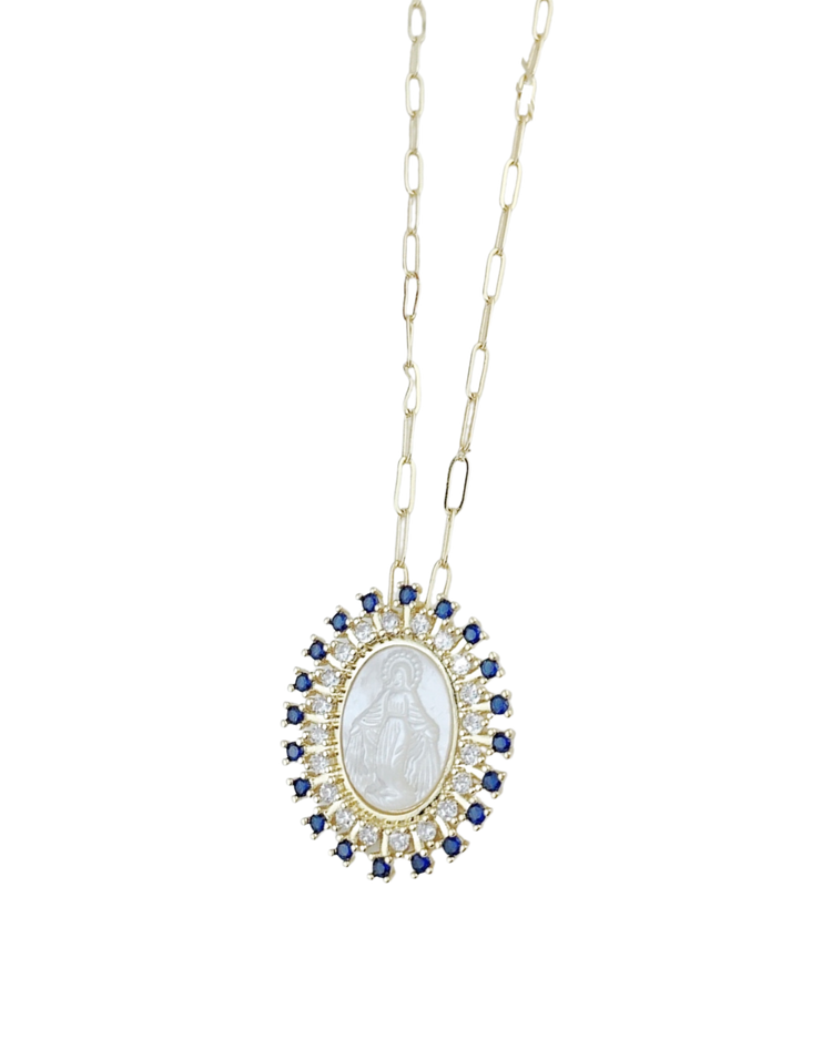 vintage milky medallion · sapphire