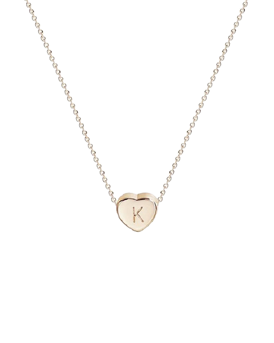 14K cœur diamond + letter · reversible