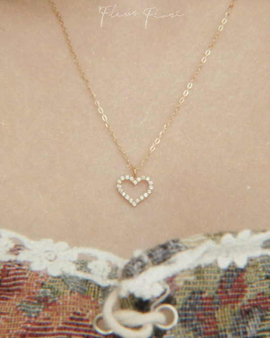 18K cœur diamond open heart