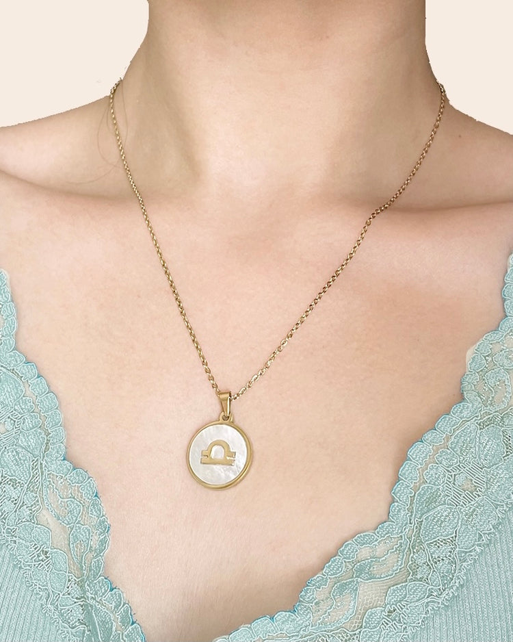 milky cloud zodiac necklace