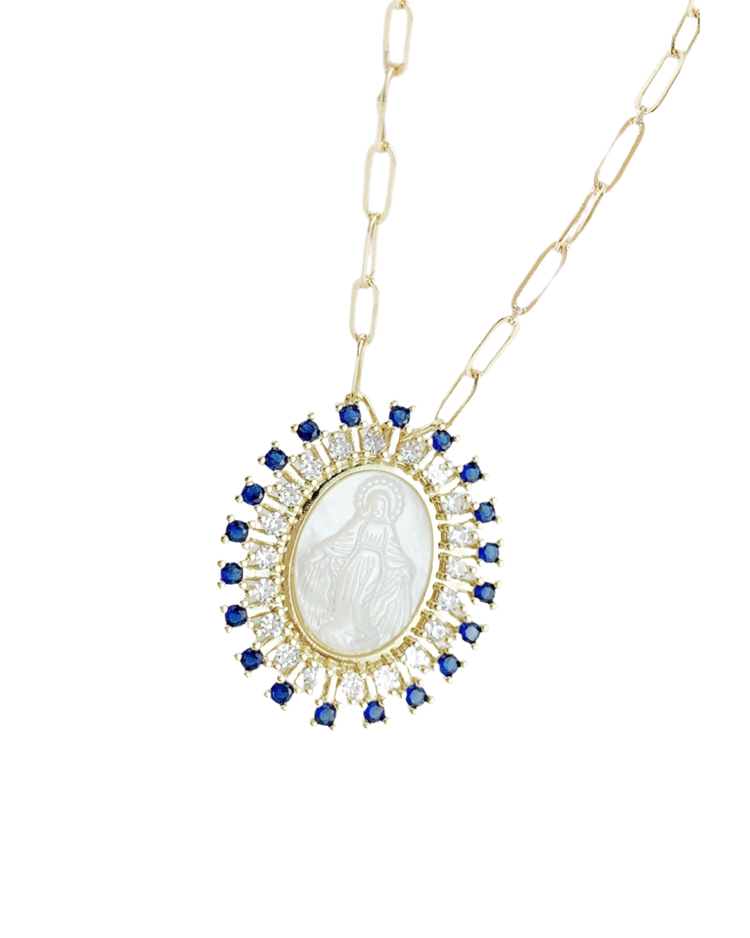 vintage milky medallion · sapphire