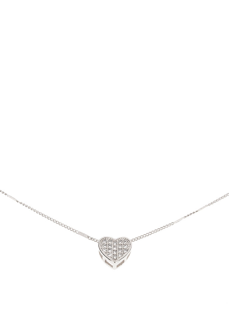 silver cœur tiny heart necklace