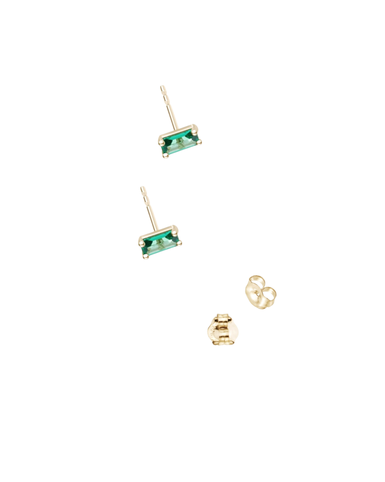 18K une diamond + emerald set