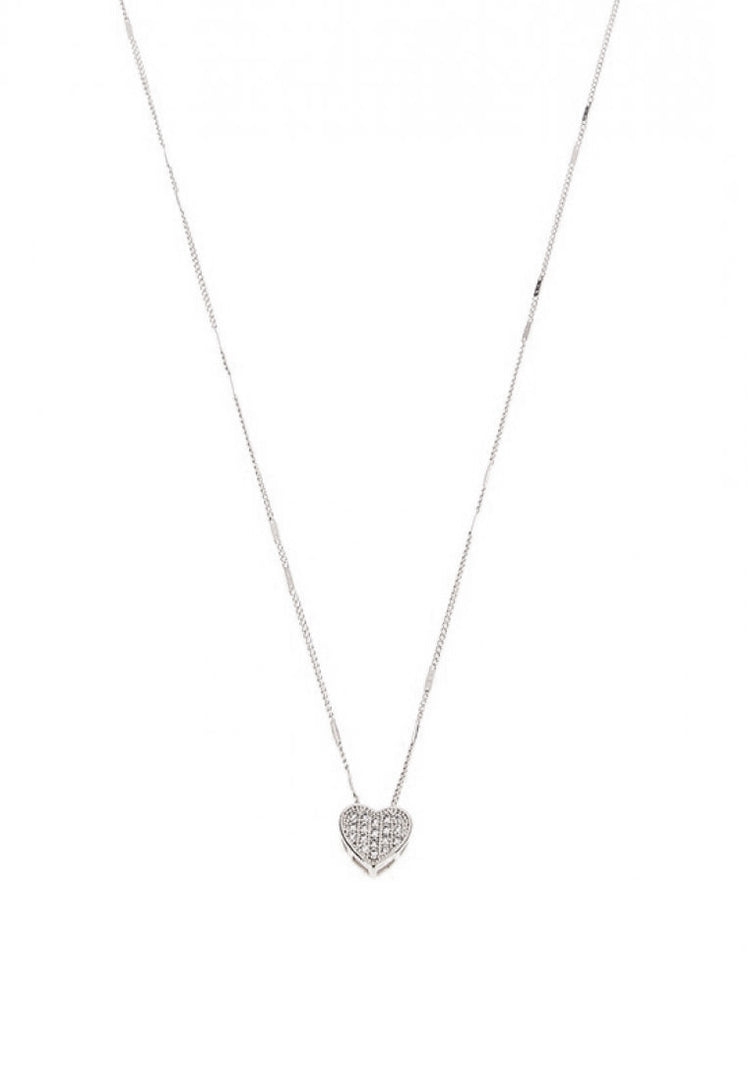 silver cœur tiny heart necklace
