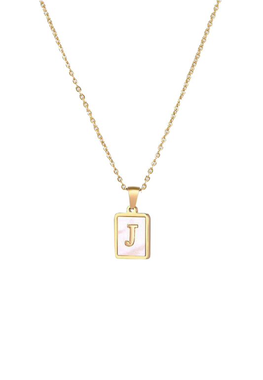 milky cloud letter necklace